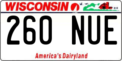 WI license plate 260NUE