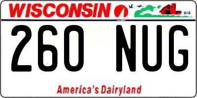WI license plate 260NUG