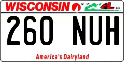 WI license plate 260NUH