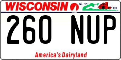 WI license plate 260NUP