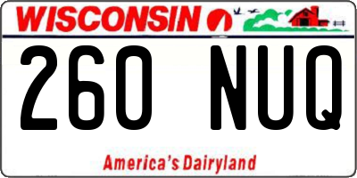 WI license plate 260NUQ
