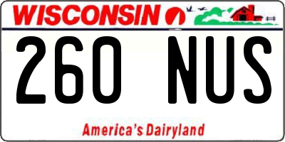 WI license plate 260NUS
