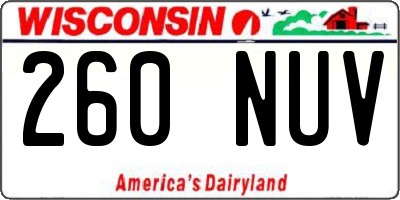 WI license plate 260NUV