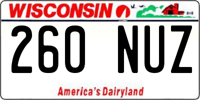 WI license plate 260NUZ