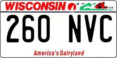 WI license plate 260NVC