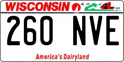 WI license plate 260NVE