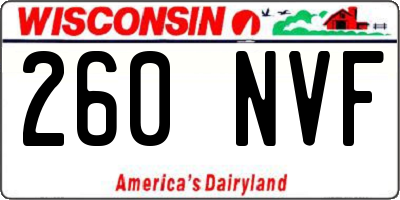 WI license plate 260NVF