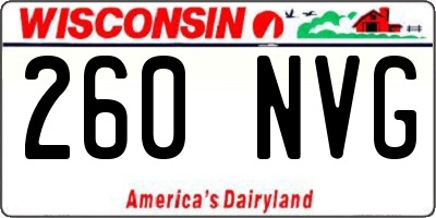 WI license plate 260NVG