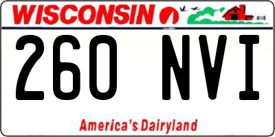 WI license plate 260NVI