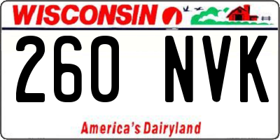 WI license plate 260NVK
