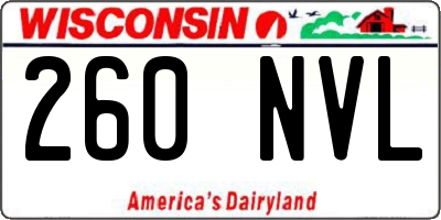 WI license plate 260NVL