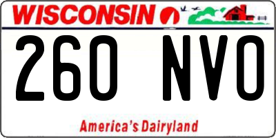 WI license plate 260NVO