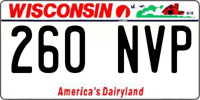 WI license plate 260NVP