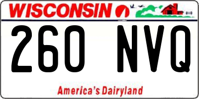 WI license plate 260NVQ