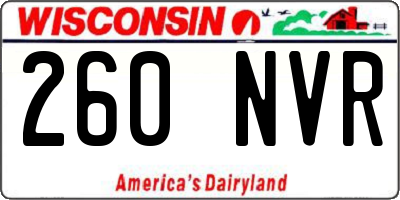 WI license plate 260NVR