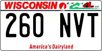 WI license plate 260NVT
