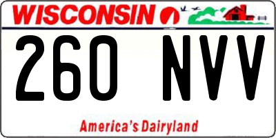 WI license plate 260NVV