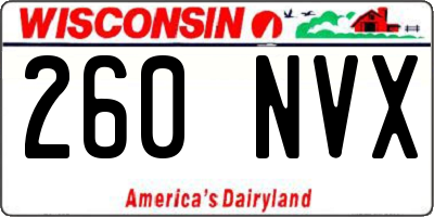 WI license plate 260NVX