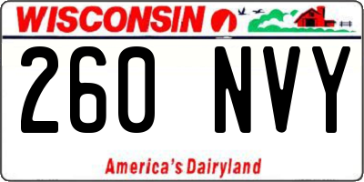 WI license plate 260NVY