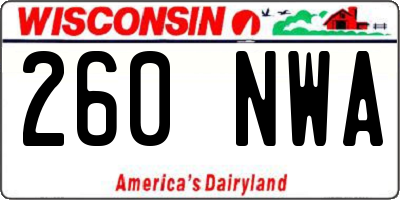 WI license plate 260NWA