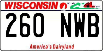 WI license plate 260NWB