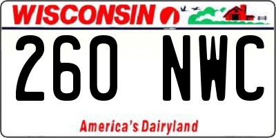 WI license plate 260NWC