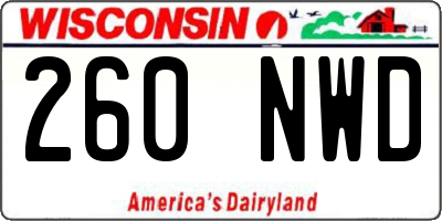 WI license plate 260NWD