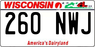 WI license plate 260NWJ