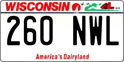 WI license plate 260NWL
