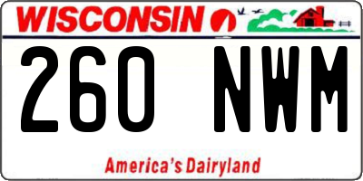 WI license plate 260NWM