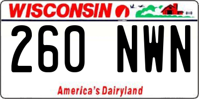 WI license plate 260NWN