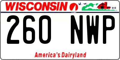 WI license plate 260NWP
