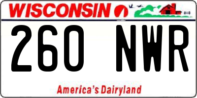 WI license plate 260NWR