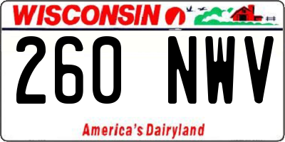 WI license plate 260NWV