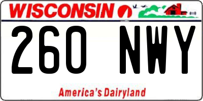 WI license plate 260NWY