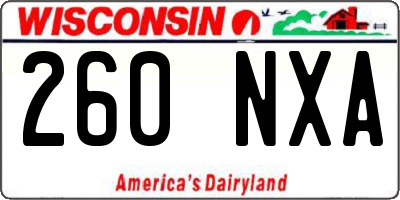WI license plate 260NXA