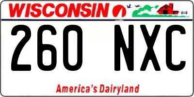 WI license plate 260NXC