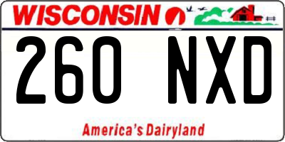 WI license plate 260NXD