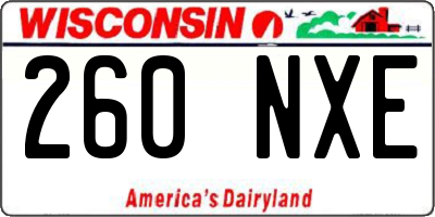 WI license plate 260NXE