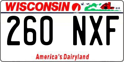 WI license plate 260NXF