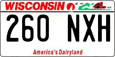WI license plate 260NXH
