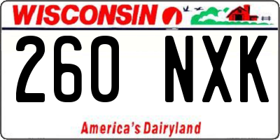 WI license plate 260NXK