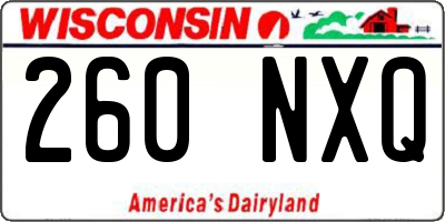 WI license plate 260NXQ