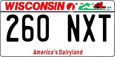 WI license plate 260NXT