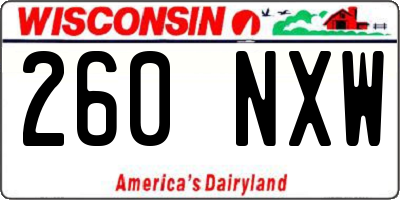 WI license plate 260NXW