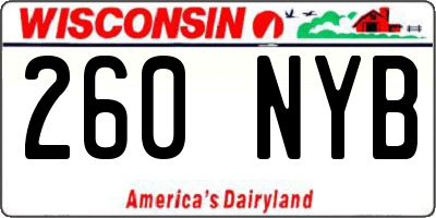 WI license plate 260NYB