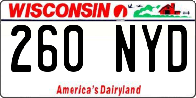 WI license plate 260NYD