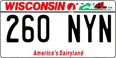 WI license plate 260NYN