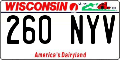 WI license plate 260NYV