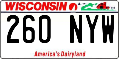 WI license plate 260NYW